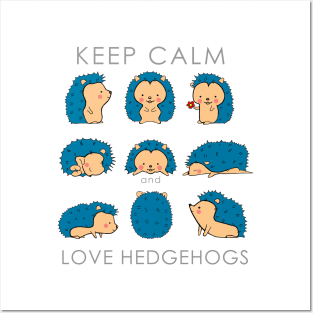 Life of Cute Blue Hedgehogs T-Shirt for animal lovers Posters and Art